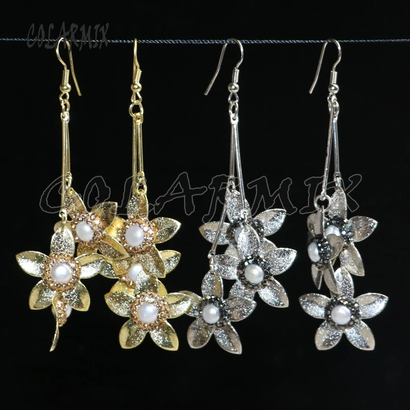 5 pairs multi flowers earrings with small pearl dangle earrings flowers drop earrings Gems stone jewelry 9224
5 pairs multi flowers earrings with small pearl dangle earrings flowers drop earrings Gems stone jewelry 9224