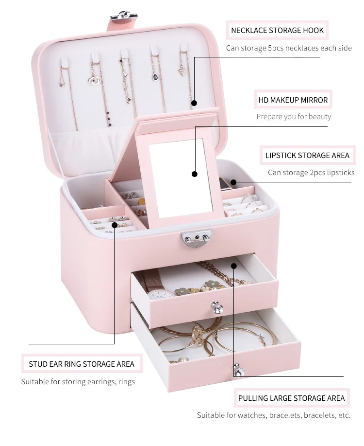 HTB1dg8ZbbH1gK0jSZFwq6A7aXXaM Luxury Large PU Leather Drawer Jewelry Box With Mirror HTB1dg8ZbbH1gK0jSZFwq6A7aXXaM