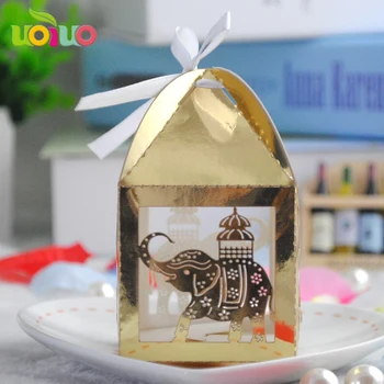 Free logo newest design luxury favor laser cutting elephant handmade wedding candy box metallic gold paper wedding box
Free logo newest design luxury favor laser cutting elephant handmade wedding candy box metallic gold paper wedding box