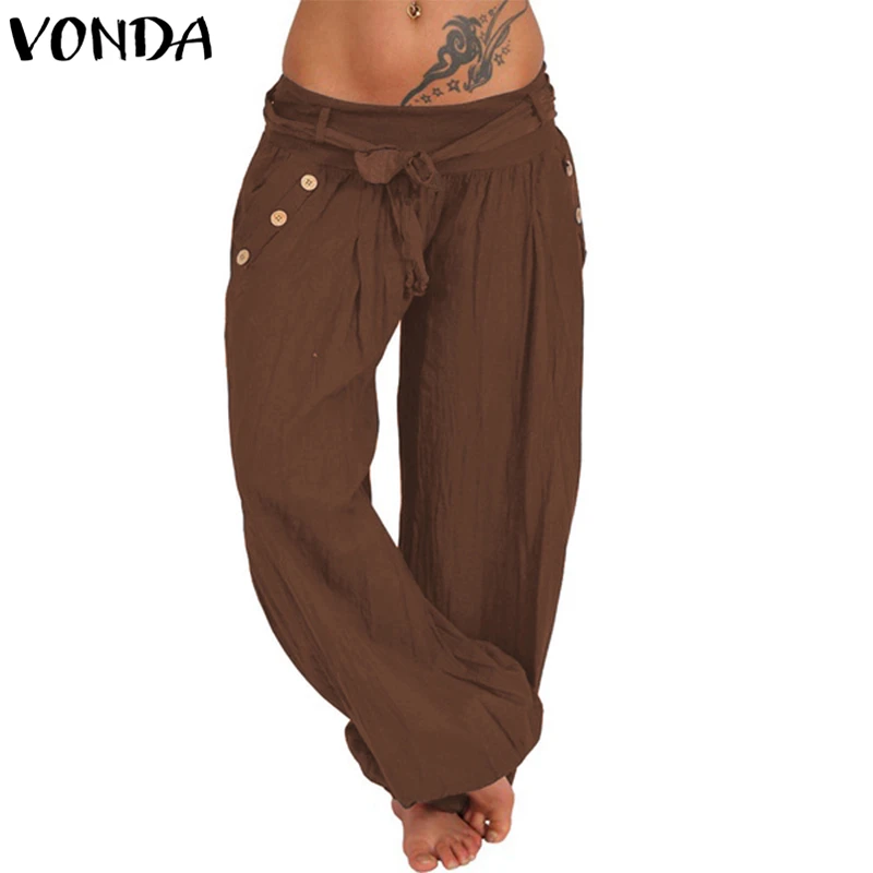 VONDA Women Cotton Pants 2019 Female Solid Long Pants Vintage Button Belt Casual Loose Oversized Trousers Plus Size S-5XL
VONDA Women Cotton Pants 2019 Female Solid Long Pants Vintage Button Belt Casual Loose Oversized Trousers Plus Size S-5XL