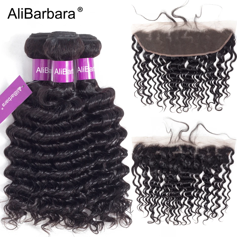 AliBarbara Hair Peruvian Deep Wave frontal with bundles Remy human hair bundles with 13x4 lace frontal natural color hair weave
AliBarbara Hair Peruvian Deep Wave frontal with bundles Remy human hair bundles with 13x4 lace frontal natural color hair weave