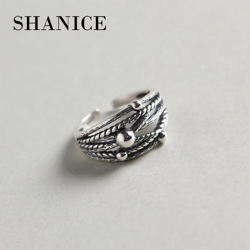 SHANICE Muti-layer Braided Twist Woven Vintage 925 Thai Silver Jewelry Ring Punk Open Rings For Women Silver 925 Jewelry Anillos
SHANICE Muti-layer Braided Twist Woven Vintage 925 Thai Silver Jewelry Ring Punk Open Rings For Women Silver 925 Jewelry Anillos