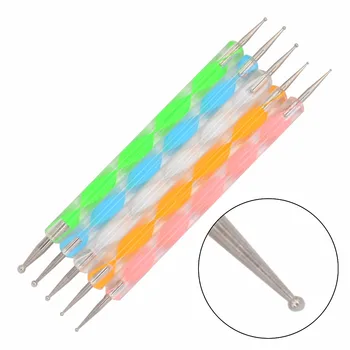 ZKO 5Pcs/Pack Professional Nail Art Tool 2 ways Swirl Marbleizing Steel Dotting Pen 19
ZKO 5Pcs/Pack Professional Nail Art Tool 2 ways Swirl Marbleizing Steel Dotting Pen 19