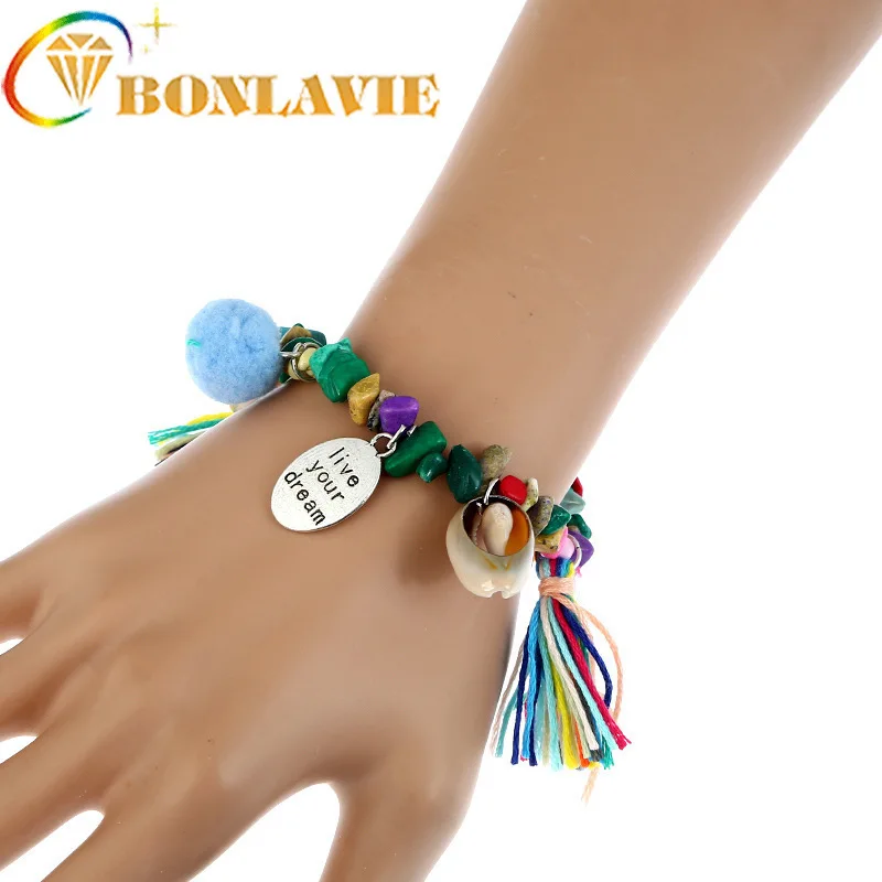 Bohemia Charm 2018 Shell Bracelets For Women Resin Bead Tassel Bracelets & Bangles Multi Color Pom Bracelet Wristband Jewelry
Bohemia Charm 2018 Shell Bracelets For Women Resin Bead Tassel Bracelets & Bangles Multi Color Pom Bracelet Wristband Jewelry