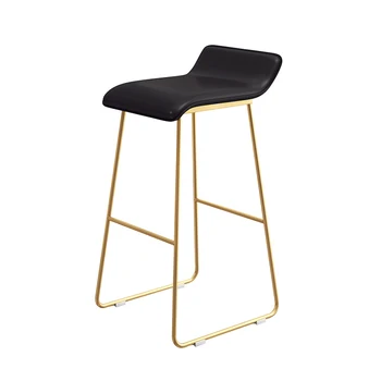 

2019 Nordic Simple Bar Stools Golden Leg Cafe Lounge Stool Wrought Iron Gold High Chair Padded Bar Chairs Stools