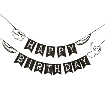 Black and White Dinosaur Happy Birthday Banner Jurassic T-REX Rapto Garland for Jurassic Dinosaur Party Decoration Supplies
Black and White Dinosaur Happy Birthday Banner Jurassic T-REX Rapto Garland for Jurassic Dinosaur Party Decoration Supplies