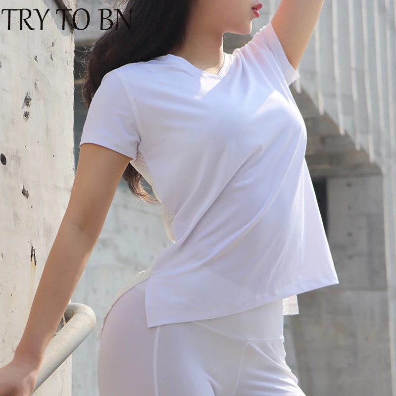 TRY TO BN Women's Shirt Slim Fit Quick Drying Breathable Top Female Tight High Elasticity Camisas Mujer Workout Fitness Top
TRY TO BN Women's Shirt Slim Fit Quick Drying Breathable Top Female Tight High Elasticity Camisas Mujer Workout Fitness Top