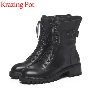 High quality handmade black color cow leather med chunky heels round toe buckle belt rivets zip large size motorcycle boots L66
High quality handmade black color cow leather med chunky heels round toe buckle belt rivets zip large size motorcycle boots L66