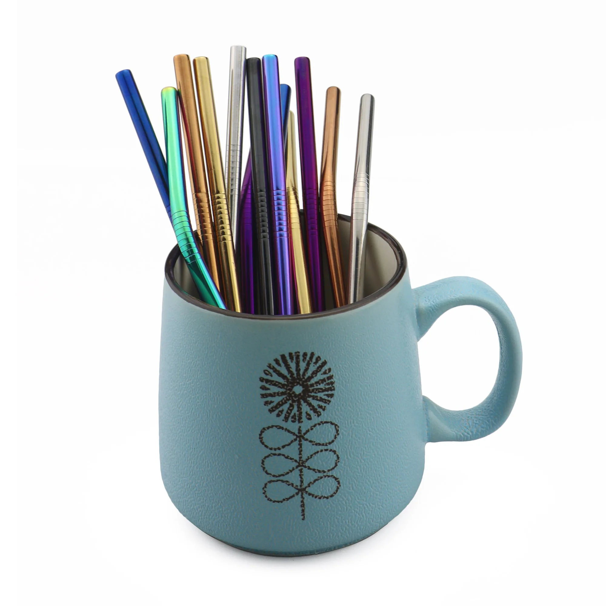 Description Picture 4 of itemMetal Straw Set Reusable Straw 304 Stainless Steel Drinking Straw with Brush Color Eco-Friendly Pink Straw Party Bar Accessory