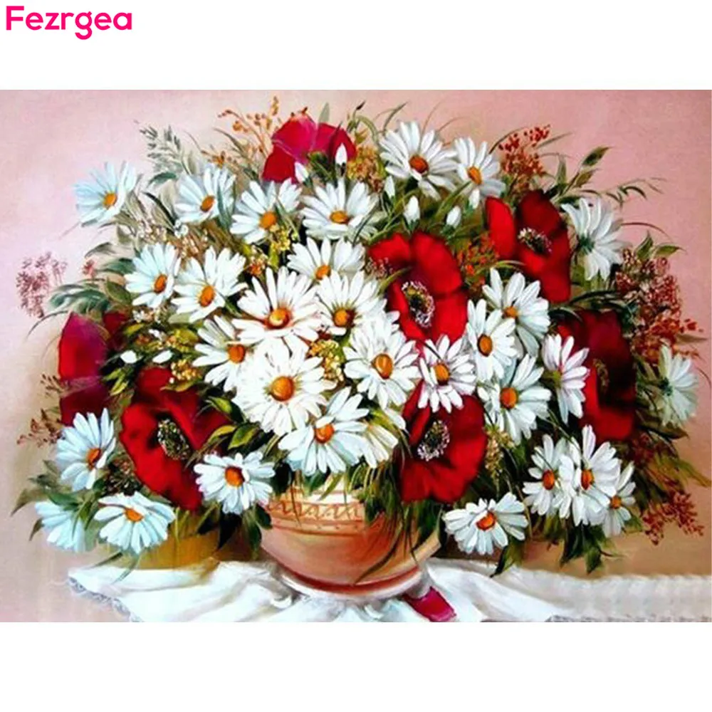 Fezrgea 5D DIY Full Square New Arrival Diamond Embroidery Flowers Mosaic Daisy Diamond Painting Cross Stitch Home Decoration
Fezrgea 5D DIY Full Square New Arrival Diamond Embroidery Flowers Mosaic Daisy Diamond Painting Cross Stitch Home Decoration