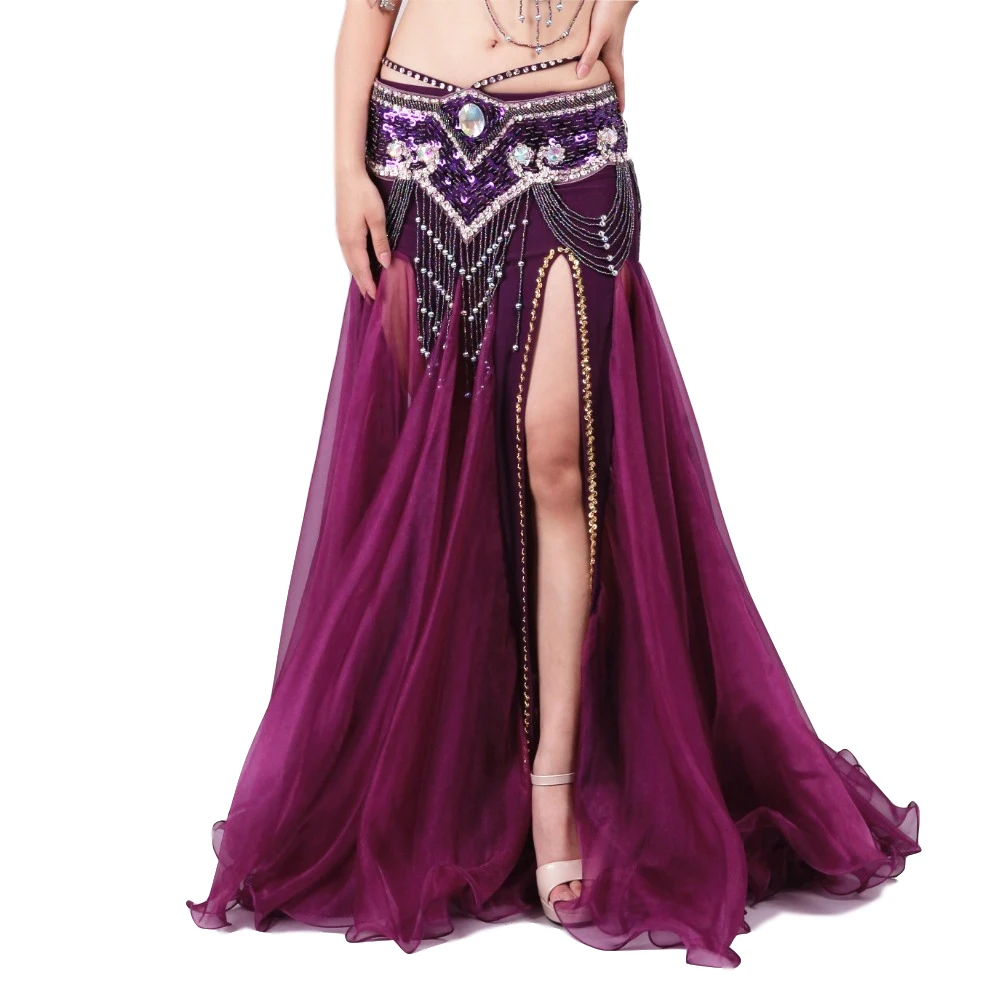 

Belly Dancing Clothes Professional Long Fish Tail Skirts Wrapped Skirt Women Sequins Belly Dance Skirts (without belt)