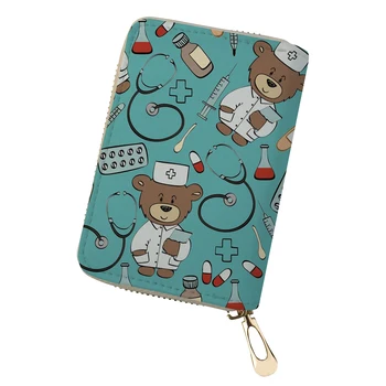 FORUDESIGNS Women Card Holder Wallet Cute Nurse Bear Printed Business Bank Cards Case ID Women Card Holder Protector Organizer
FORUDESIGNS Women Card Holder Wallet Cute Nurse Bear Printed Business Bank Cards Case ID Women Card Holder Protector Organizer