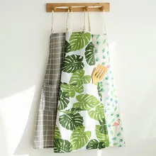 Nordic Style Apron Pohon Natal Rusa Cetak Menampilkan Dewasa Apron dengan Saku Besar Dapur Memasak Aksesoris Bib Celemek(China)