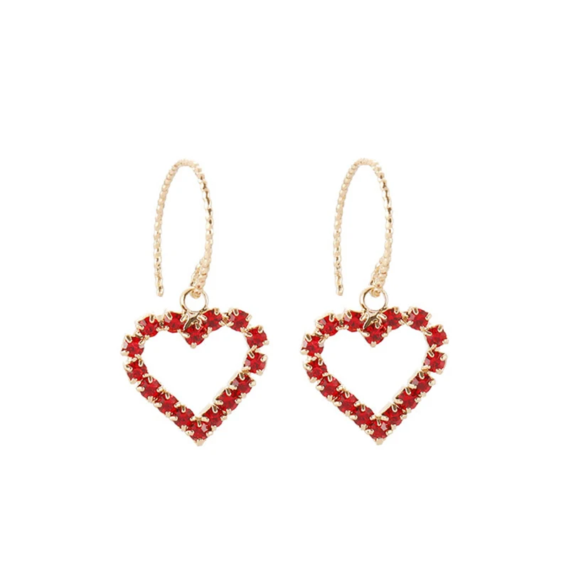 Cute Red Crystals Love Heart Drop Earrings Temperament Trendy Earrings Gold Dangle Earrings for Women Jewelry Korean Fashion
Cute Red Crystals Love Heart Drop Earrings Temperament Trendy Earrings Gold Dangle Earrings for Women Jewelry Korean Fashion
