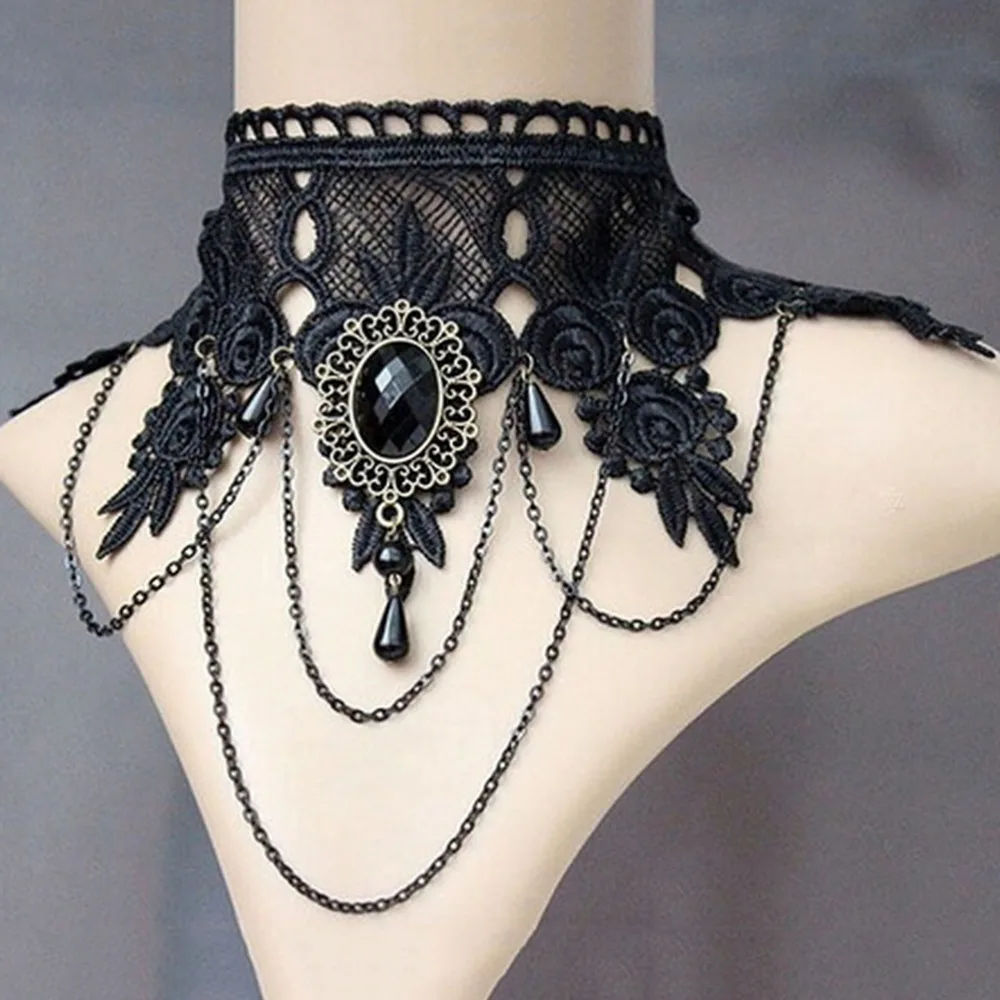 1PCS Women Jewelry Women Fashion Jewelry Black Lace Flower Chain Tassel Choker Necklace Gothic Punk Collar Necklace
1PCS Women Jewelry Women Fashion Jewelry Black Lace Flower Chain Tassel Choker Necklace Gothic Punk Collar Necklace
