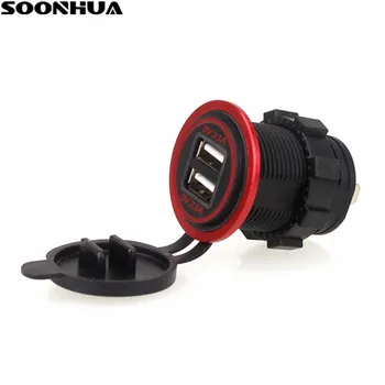 SOONHUA 5V 4.2A Dual USB Lighting Car Charger Adapter With Dustproof Cover Car Motorcycle Charger Mobile Phone Car USB Charger
SOONHUA 5V 4.2A Dual USB Lighting Car Charger Adapter With Dustproof Cover Car Motorcycle Charger Mobile Phone Car USB Charger