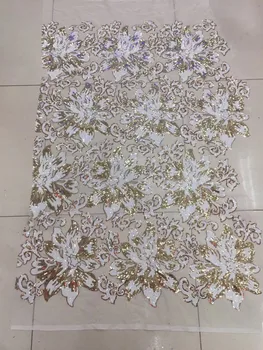 White gold black African lace fabric 2019 latest High Quality Tulle French Lace Fabric With sequins
White gold black African lace fabric 2019 latest High Quality Tulle French Lace Fabric With sequins