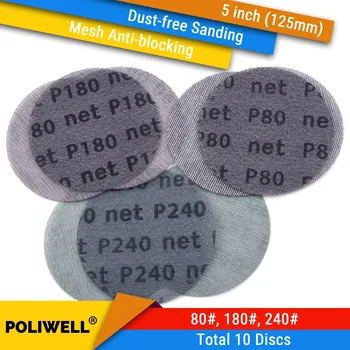 10PCS 5 Inch 125mm Mesh Dust-free Anti-blocking Hook&Loop Sanding Discs Round Abrasive Sandpaper 80#180#240# Car Decorate Paper
10PCS 5 Inch 125mm Mesh Dust-free Anti-blocking Hook&Loop Sanding Discs Round Abrasive Sandpaper 80#180#240# Car Decorate Paper