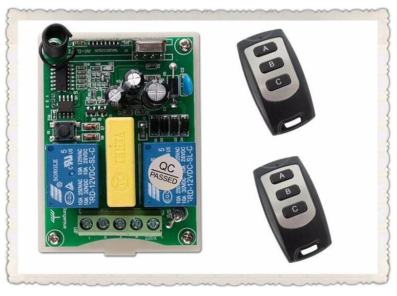 AC 220V 2 CH Wireless Remote Control Switch 1 * receiver + 2* transmitter Tubular motor ac motor and reversing garage door
AC 220V 2 CH Wireless Remote Control Switch 1 * receiver + 2* transmitter Tubular motor ac motor and reversing garage door