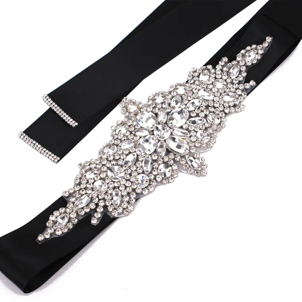Black Ribbon Satin Belt Rhinestone Bridal Belt Wedding Waistband Accessory Applique For Evening Prom Dresses Wedding decoration
Black Ribbon Satin Belt Rhinestone Bridal Belt Wedding Waistband Accessory Applique For Evening Prom Dresses Wedding decoration