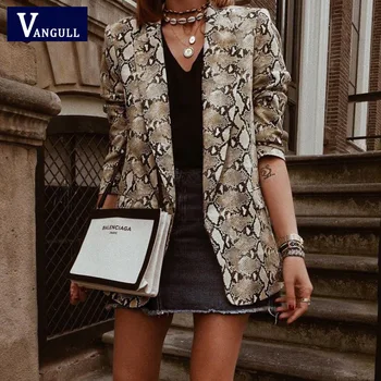 Vangull Women basic Jacket England Style Snake Print Jackets 2019 Pockets Notched Collar Long Sleeve Coat Female Outerwear Coat
Vangull Women basic Jacket England Style Snake Print Jackets 2019 Pockets Notched Collar Long Sleeve Coat Female Outerwear Coat