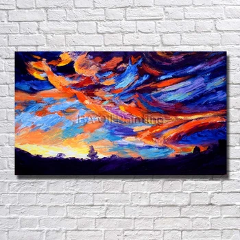 

BA Oil Painting 100%Hand-painted Modern Design Knife Canvas Painting Cloud Landscape Oil Paintings On Canvas Art no Framed