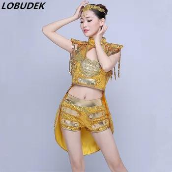 Female Fashion sequins Tuxedo performance clothing prom Jazz stage show Swallowtail Costumes Modern dancing tails tassels outfit
Female Fashion sequins Tuxedo performance clothing prom Jazz stage show Swallowtail Costumes Modern dancing tails tassels outfit