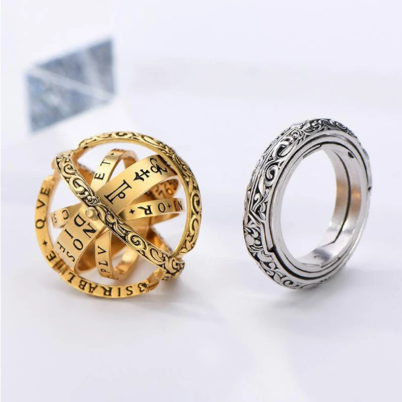 Astronomical Sphere Ball Ring Cosmic Finger Ring Couple Lover Jewelry Gifts Silver Gold Rotating Constellations Finger Ring
Astronomical Sphere Ball Ring Cosmic Finger Ring Couple Lover Jewelry Gifts Silver Gold Rotating Constellations Finger Ring