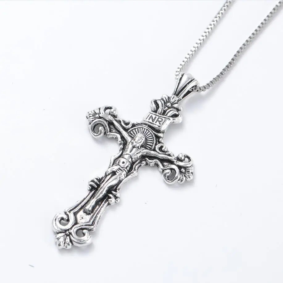 Traditional Large Crucifix Pendant Necklaces Cross Medallion Necklace N1656 24inches Antique Silver
Traditional Large Crucifix Pendant Necklaces Cross Medallion Necklace N1656 24inches Antique Silver