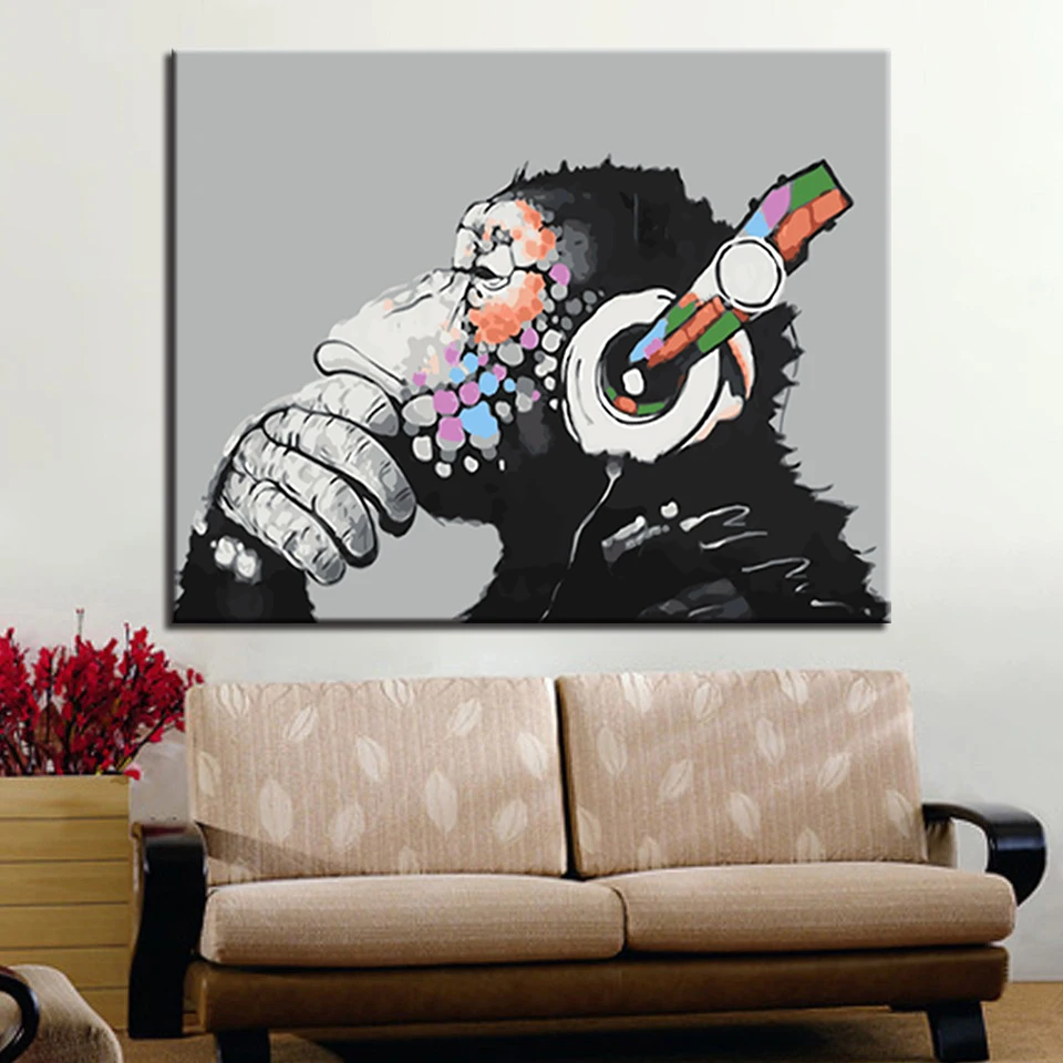 DIY Oil Painting By Numbers Drawing Mr Music Monkey Canvas Pictures Home Decor Living Room Handpainted Unique Wall Art Framework
DIY Oil Painting By Numbers Drawing Mr Music Monkey Canvas Pictures Home Decor Living Room Handpainted Unique Wall Art Framework