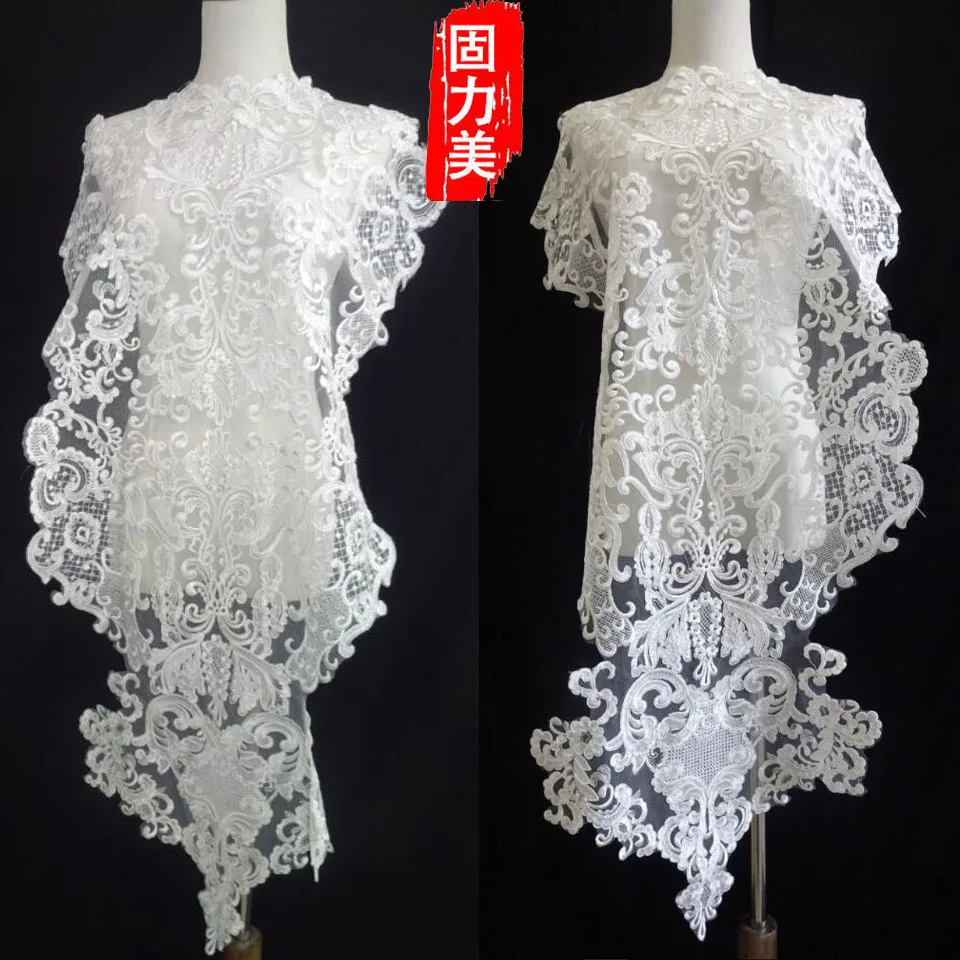 2pc large 110*55cm luxury ivory Polyester sequins Embroidered Lace Flower applique Wedding Dress bridal Back piece Flower patch
2pc large 110*55cm luxury ivory Polyester sequins Embroidered Lace Flower applique Wedding Dress bridal Back piece Flower patch