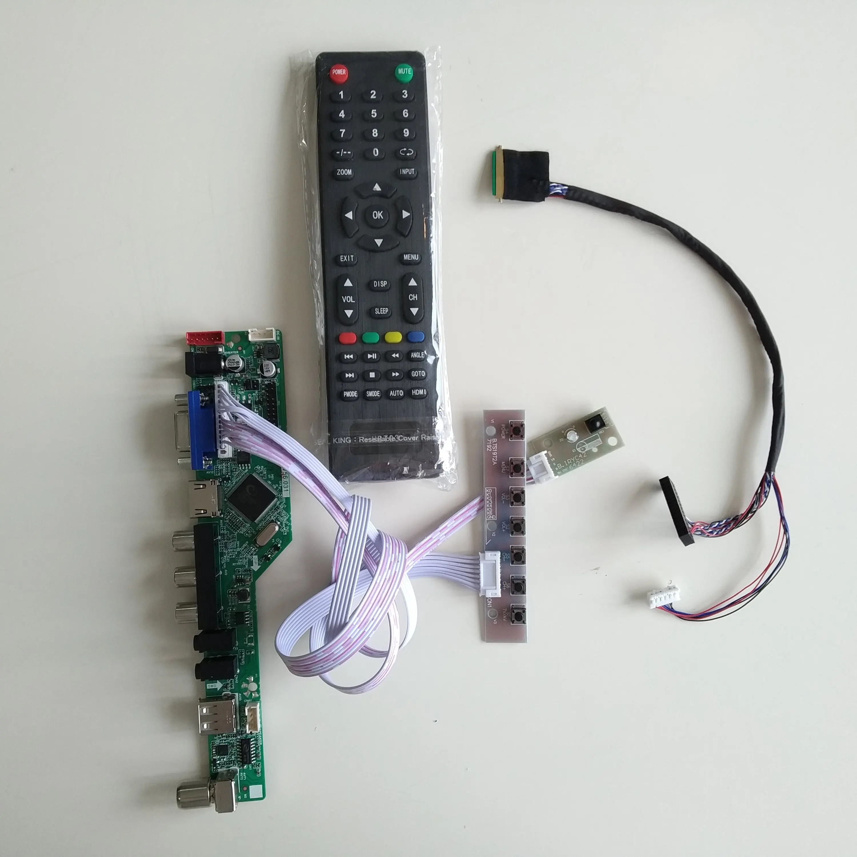 ТВ совместимому с HDMI AV VGA USB аудио ЖК-дисплей светодиодный контроллер печатная