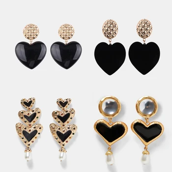 Girlgo 32 Style ZA Black Heart Crystal Drop Dangle Earrings For Women Handmade Beads Statement Pendant Earrings Bijoux Jewelry 
Girlgo 32 Style ZA Black Heart Crystal Drop Dangle Earrings For Women Handmade Beads Statement Pendant Earrings Bijoux Jewelry