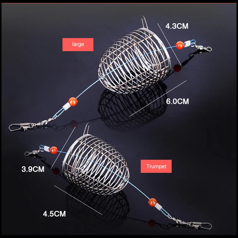 5Pcs Stainless Steel Wire Fishing Lure Conical Cage Fish Bait Lure Fis