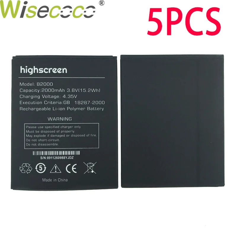 WISECOCO 5PCS High Quality 2019 New 2000mAh Battery For Highscreen Omega Prime/ Spider B2000 Mobile Phone With Tracking Number
WISECOCO 5PCS High Quality 2019 New 2000mAh Battery For Highscreen Omega Prime/ Spider B2000 Mobile Phone With Tracking Number