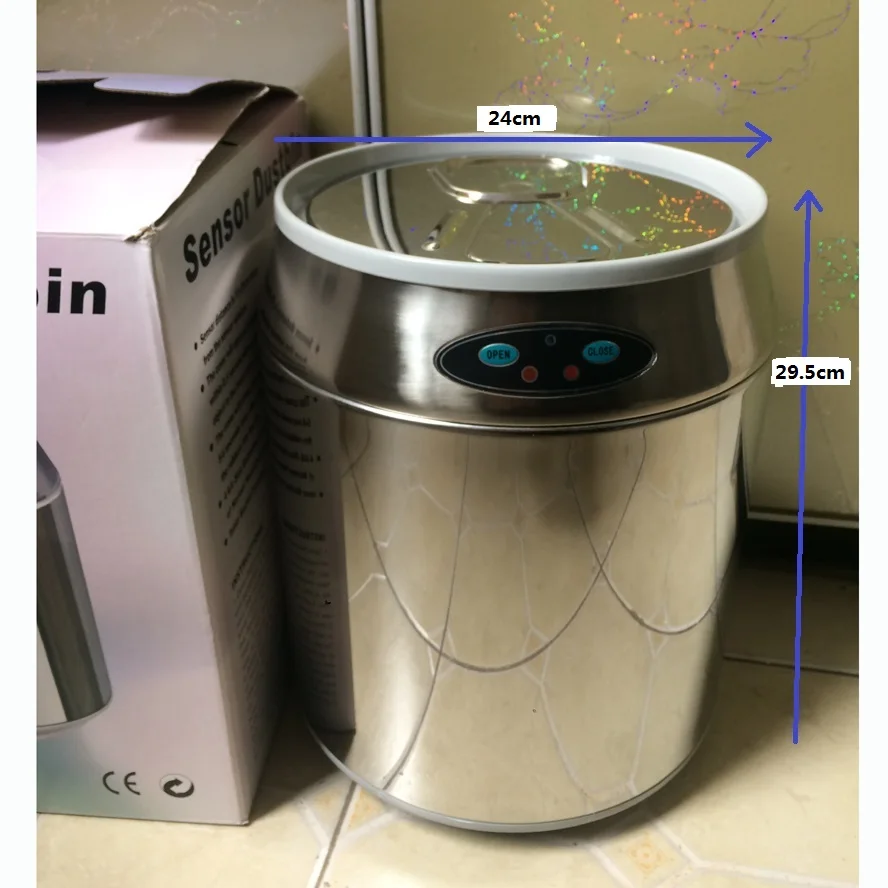 6L Auto Open Close Trash Can Sensor Waste Bin Infrared Recycle Garbage Can Stainless Steel
6L Auto Open Close Trash Can Sensor Waste Bin Infrared Recycle Garbage Can Stainless Steel