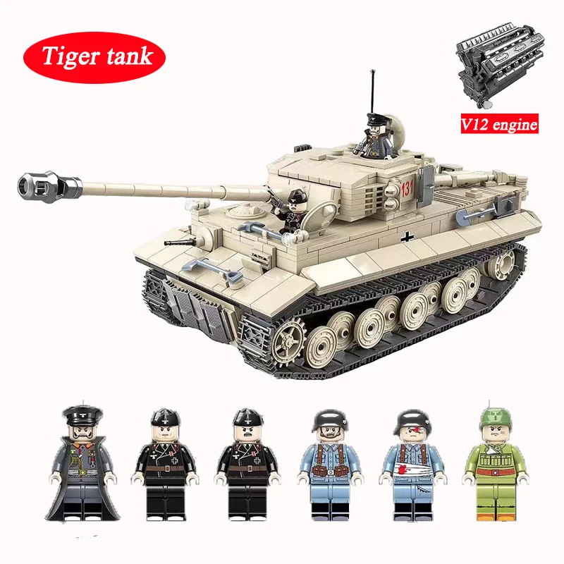 Tiger Tank Legoed Technic Building Blocks Military World War II WW2 DE tank Small Particles Assembled Boy Educational Toys D25
Tiger Tank Legoed Technic Building Blocks Military World War II WW2 DE tank Small Particles Assembled Boy Educational Toys D25