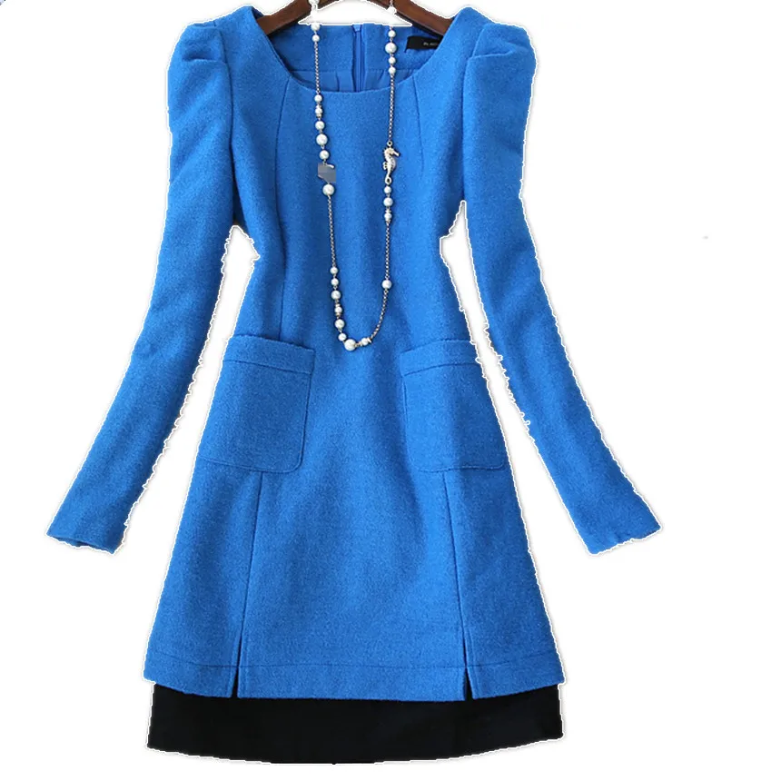 plus size 3XL Winter women long sleeve woolen dress o-neck slim office lady patchwork a-line dress
plus size 3XL Winter women long sleeve woolen dress o-neck slim office lady patchwork a-line dress