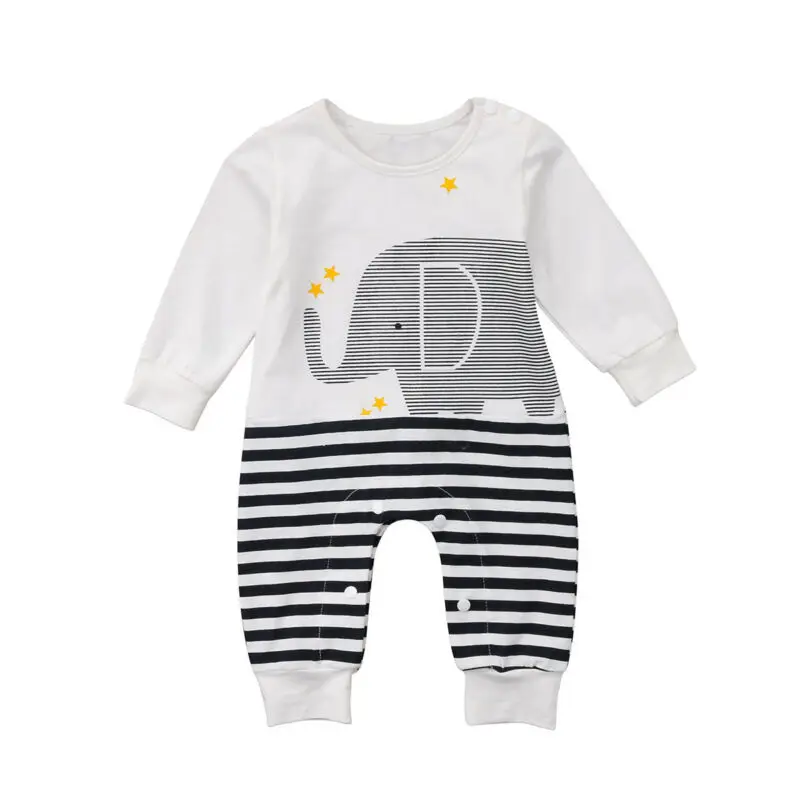Kids Baby Girls Boy lovely Long sleeve Elephant Striped Romper white Jumpsuit summer cotton Outfits Clothes
Kids Baby Girls Boy lovely Long sleeve Elephant Striped Romper white Jumpsuit summer cotton Outfits Clothes