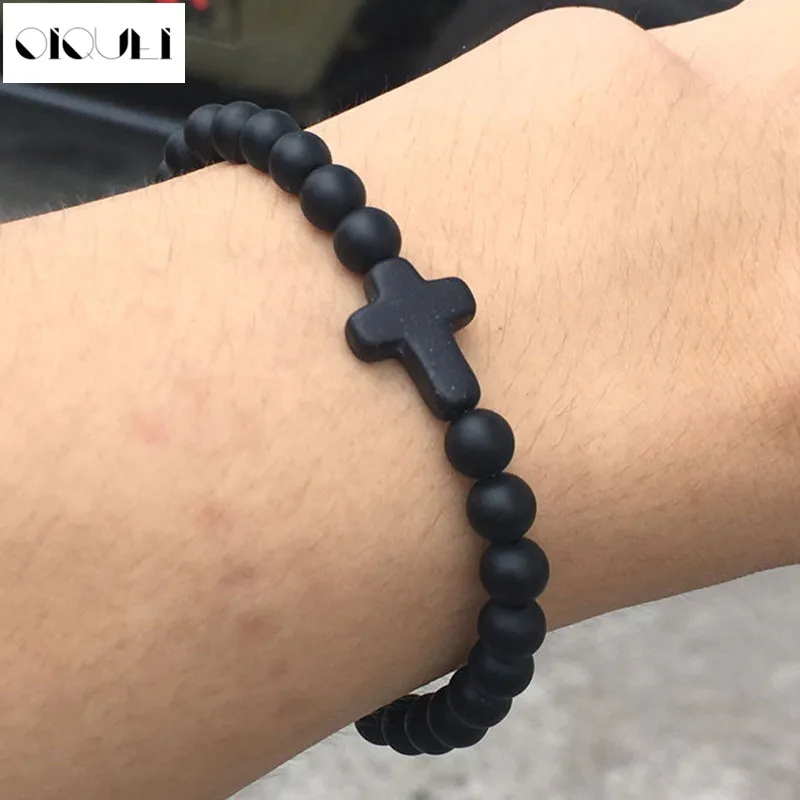 OIQUEI Fashion 6mm Matte Onyx Stone Cross Yoga Beaded Bracelet Men Boyfriend Gift Jewelry Man's Wristband Pulseiras Masculina
OIQUEI Fashion 6mm Matte Onyx Stone Cross Yoga Beaded Bracelet Men Boyfriend Gift Jewelry Man's Wristband Pulseiras Masculina