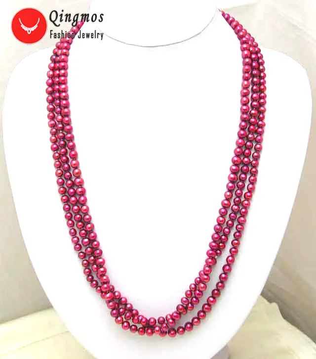 Qingmos Trendy Natural Pearl Necklace for Women with 6-7mm Round Wine Red Pearl 80" Long Necklace Fine Jewelry collares nec9997
Qingmos Trendy Natural Pearl Necklace for Women with 6-7mm Round Wine Red Pearl 80" Long Necklace Fine Jewelry collares nec9997