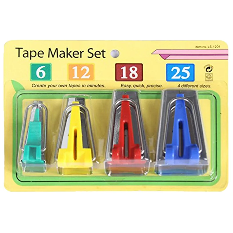 Set Of 4 Size Fabric Bias Tape Makers Set 6MM 12MM 18MM 25MM Binding Tool Sewing Quilting 5BB5086
Set Of 4 Size Fabric Bias Tape Makers Set 6MM 12MM 18MM 25MM Binding Tool Sewing Quilting 5BB5086