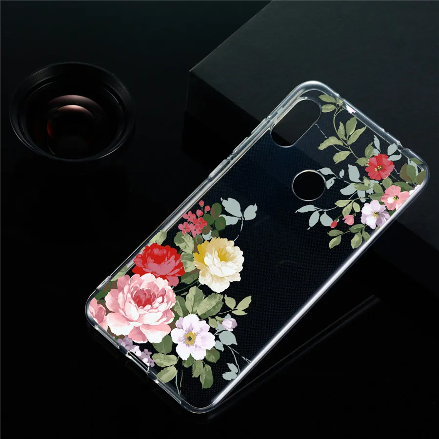 Чехол для Redmi Note6 чехол Note 6 3D Рельефный цветочный узор прозрачный из ТПУ xiaomi Pro