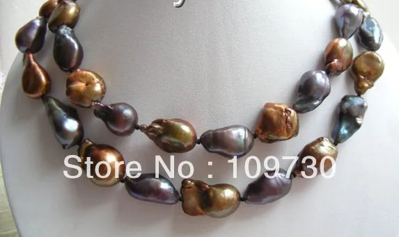 Jewelry 00900 CLASSIC 34"20mm baroque coffee black south Reborn Keshi Pearls necklace
Jewelry 00900 CLASSIC 34"20mm baroque coffee black south Reborn Keshi Pearls necklace