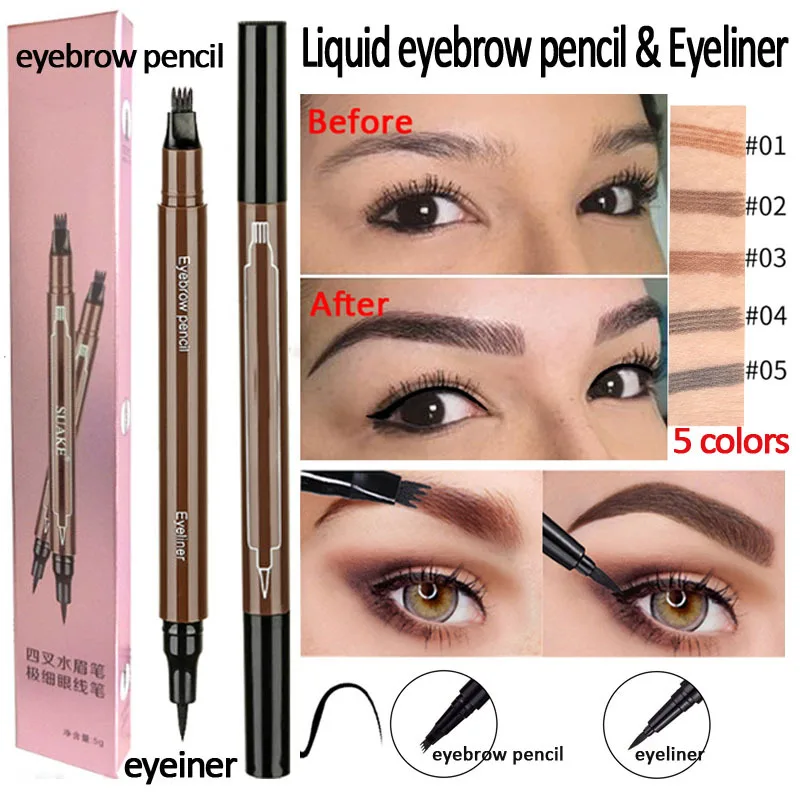 5-Color Liquid Eyebrow Pencil Eye Multifunction Liner Eyes Makeup Four Head Eyebrow Pen 2 In 1 Eye Brow Tint Cosmetic Waterproof
5-Color Liquid Eyebrow Pencil Eye Multifunction Liner Eyes Makeup Four Head Eyebrow Pen 2 In 1 Eye Brow Tint Cosmetic Waterproof