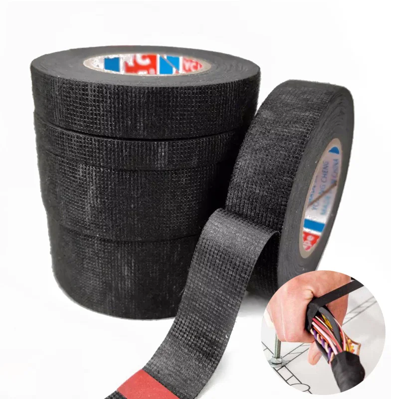 Heat-resistant Wiring Harness Tape Looms Wiring Harness Cloth Fabric Tape Adhesive Cable Prot Width 9/15/19/25/32MM Length15M
Heat-resistant Wiring Harness Tape Looms Wiring Harness Cloth Fabric Tape Adhesive Cable Prot Width 9/15/19/25/32MM Length15M