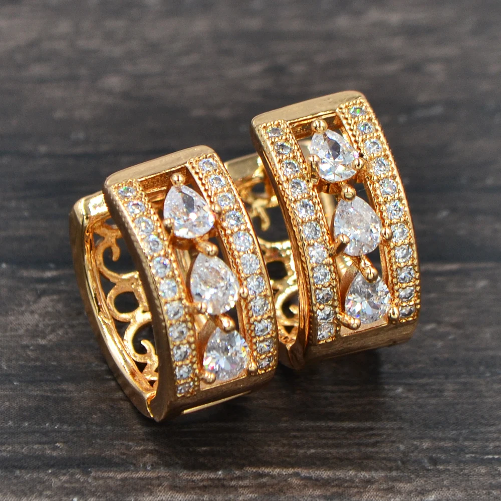 Fashion Women Gold Color Clear Cubic Zirconia Teardrop CZ Huggie Hoop Earrings Jewelry
Fashion Women Gold Color Clear Cubic Zirconia Teardrop CZ Huggie Hoop Earrings Jewelry