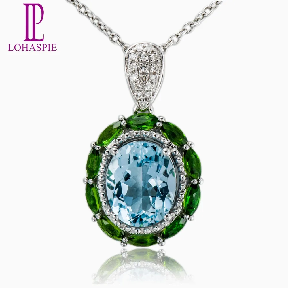 Lohaspie Diamond-Jewelry Gemstone Solid 18K White Gold Genuine 2.53ct Aquamarine Pendant Fine Stone Jewelry For March Birthday
Lohaspie Diamond-Jewelry Gemstone Solid 18K White Gold Genuine 2.53ct Aquamarine Pendant Fine Stone Jewelry For March Birthday