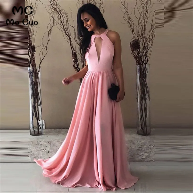 In Stock Ready to Ship Evening Dresses Long Robe De Soiree Halter Prom Gowns Sweep Train Chiffon Pink Women Evening Dresses
In Stock Ready to Ship Evening Dresses Long Robe De Soiree Halter Prom Gowns Sweep Train Chiffon Pink Women Evening Dresses
