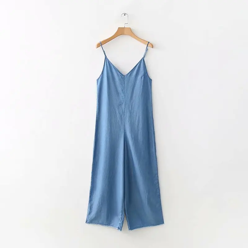 Sling Women Jumpsuits Summer Loose Slim Straight Deep V-Neck Pants Elegant Denim Overalls Bodysuits Full Length Pants
Sling Women Jumpsuits Summer Loose Slim Straight Deep V-Neck Pants Elegant Denim Overalls Bodysuits Full Length Pants